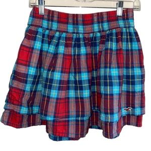 Hollister preppy skirt L plaid with pockets